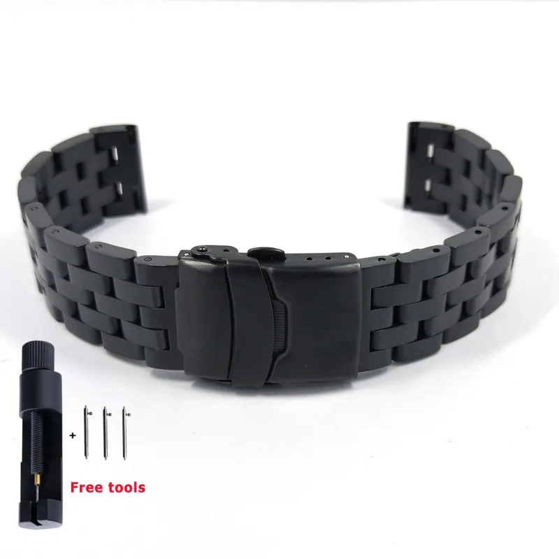 Bracelet De Montre Acier Inoxydable 18/20/22mm Avec Outil - Neuf Générique
