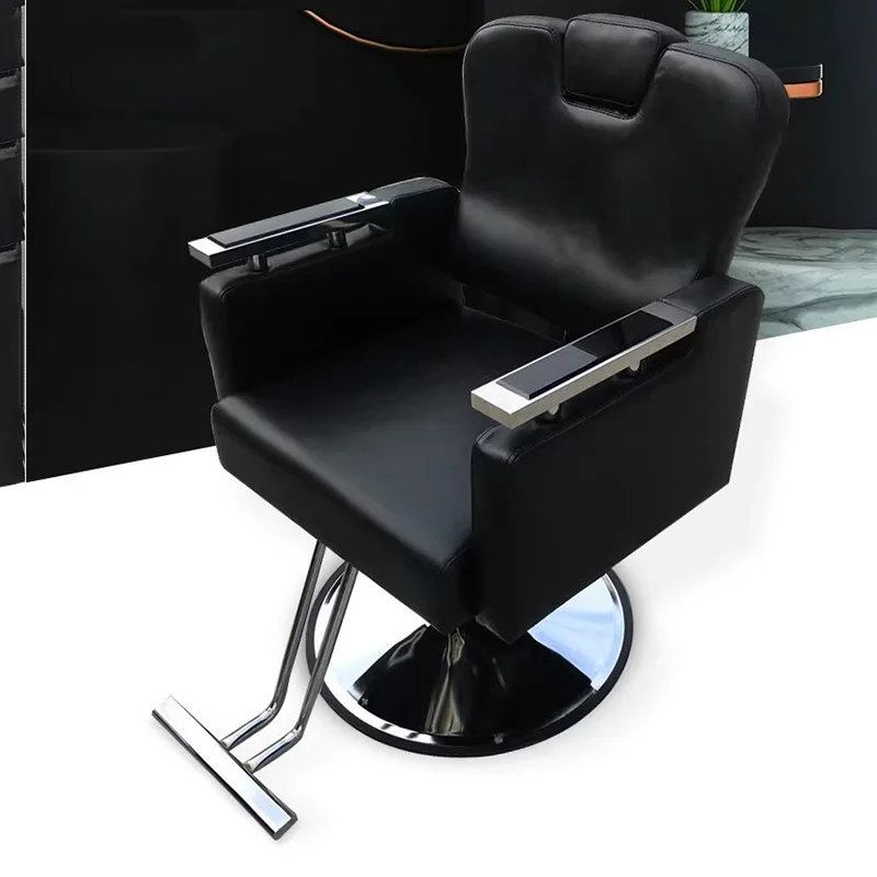 Luxury Leather Salon Chair Reclinable Barbershop Vintage Hairdressing Salon Chair Swivel Barber Silla De Barbero Furniture