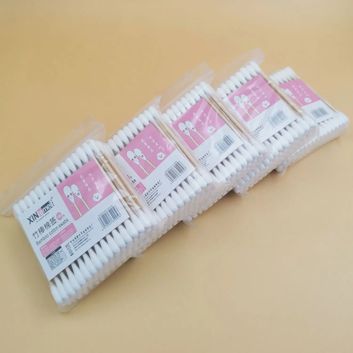 500PCS Wooden Double-Ended Cotton Swabs Make-Up Cleaning Disposable Cotton Swabs Medical Household Hygiene Ear Pulling 2