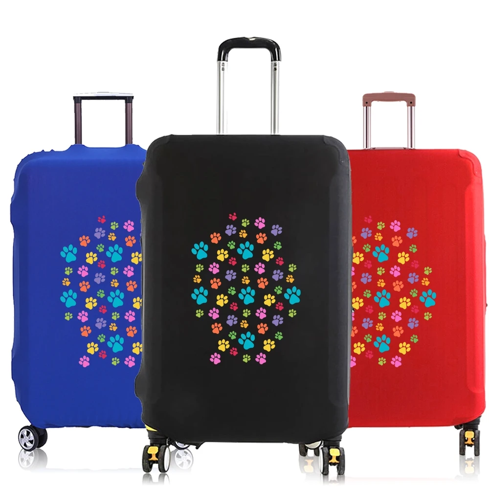 

Luggage Dust Cover For 18-30 Inch Suitcase cover High Elastic Baggage Protective Case Travel Accessories colorful cat Footprints