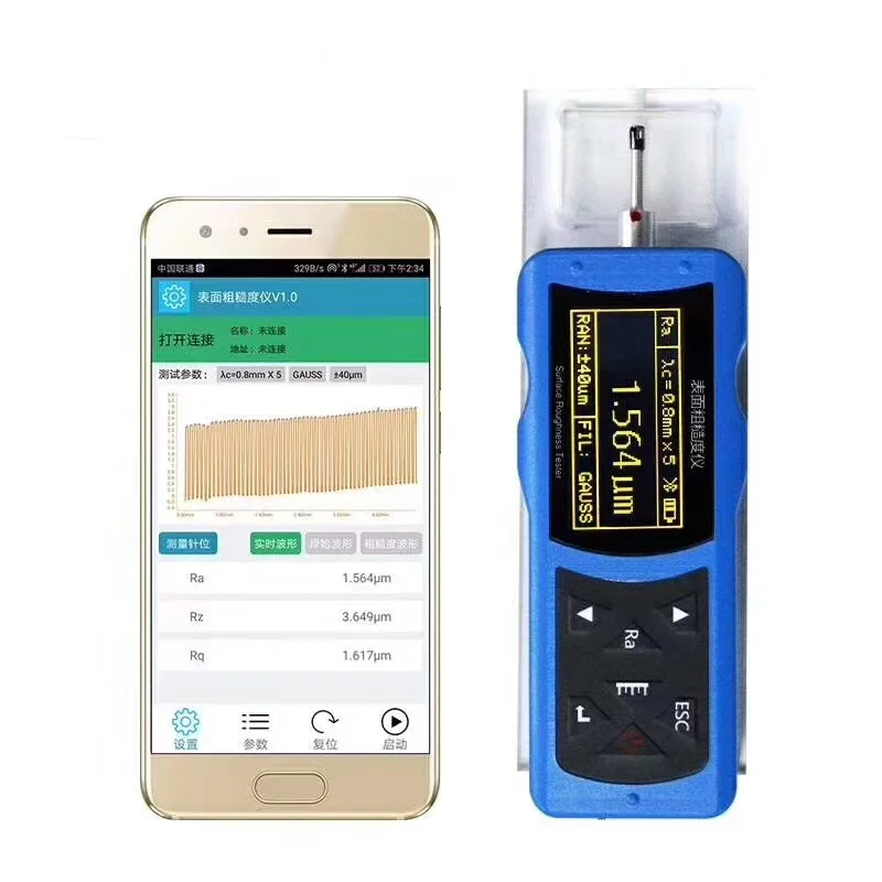 Portable Surface Roughness Gauge Electromechanical Integration Bluetooth OLED Digital Graphic Display Surface Roughness Tester