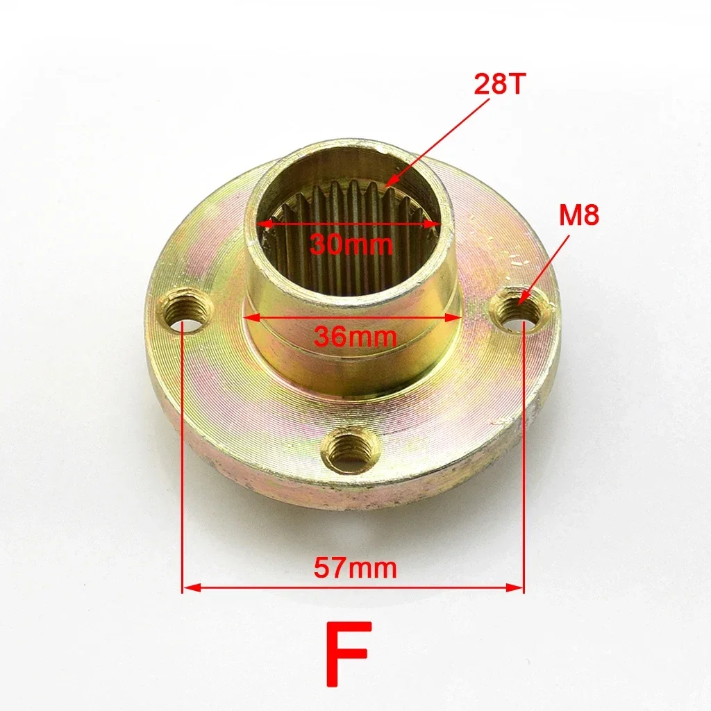 23T 24T 17T Hub Spline 4 Stud 3 hole Axle Mounting brackets Wheel Hub Fits 50cc- 125cc 150cc 250cc Quad Dirt Bike ATV Buggy