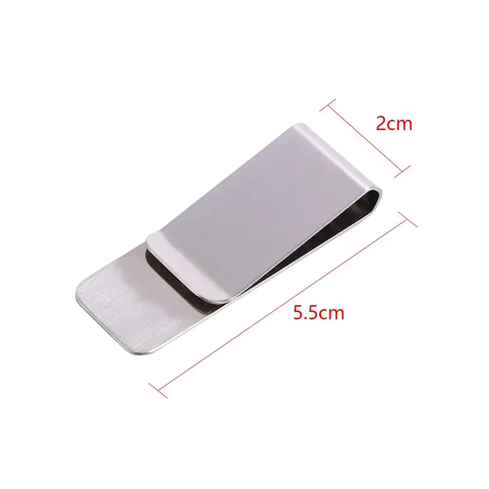 High Quality Hot Sale Metal Clip Slim Pocket Credit Card ID Clip Stainless Steel Money Clip Wallet Cash Clamp Men Purse 6