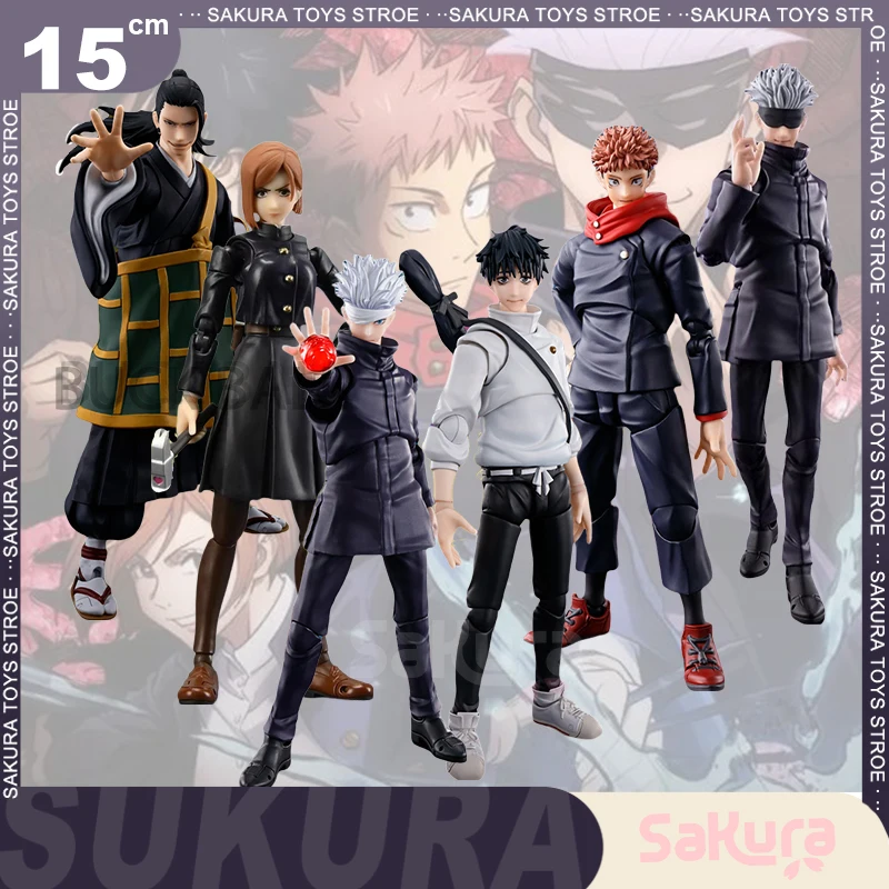 

Original Bandai SHF Jujutsu Kaisen Figure Satoru Gojo Itadori Yuji Kugisaki Nobara Action Figurine 6-inch Collectble Toys Gifts