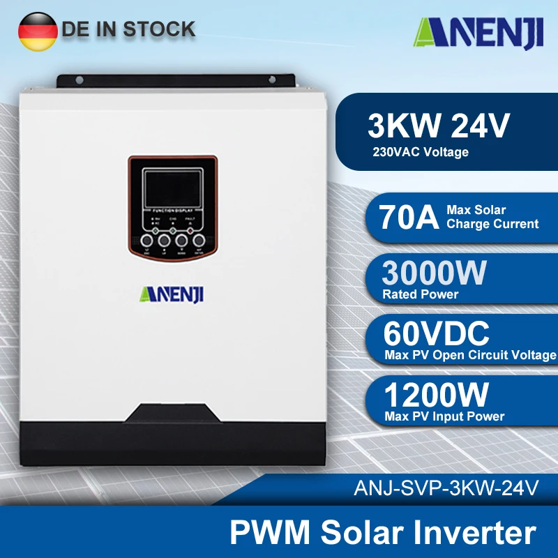 3000W Soalr Inventer 24V 220V Onda Sinusoidale Pura 3Kw 70A Pwm 40A Mppt Regolatore Di Carica Solare Pv 60V Inventer Per Sistema Solare