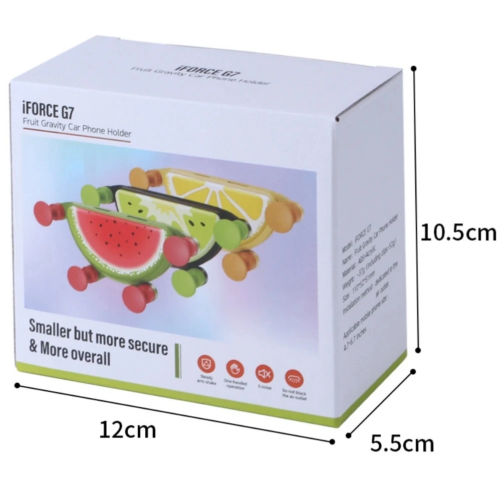 Universal Gravity Fruit Styling Car Phone Holder - Auto Air Vent Clip,  Mobile Stand Support for Most Phones