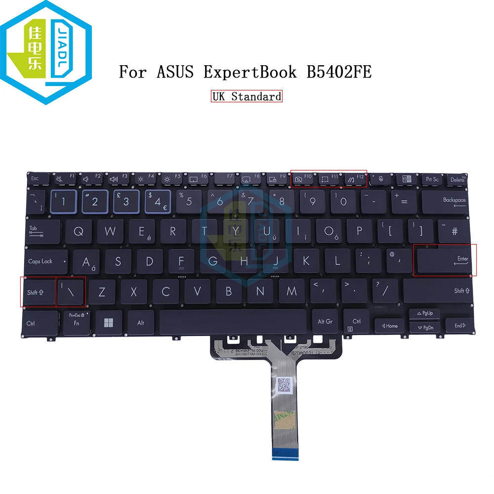 

UK GB NO Backlight Keyboard For ASUS ExpertBook B5 B5402 B5402EA B5402FBA B5402C Replacement Keyboards Blue Keycaps 9Z.NKFPC.10U