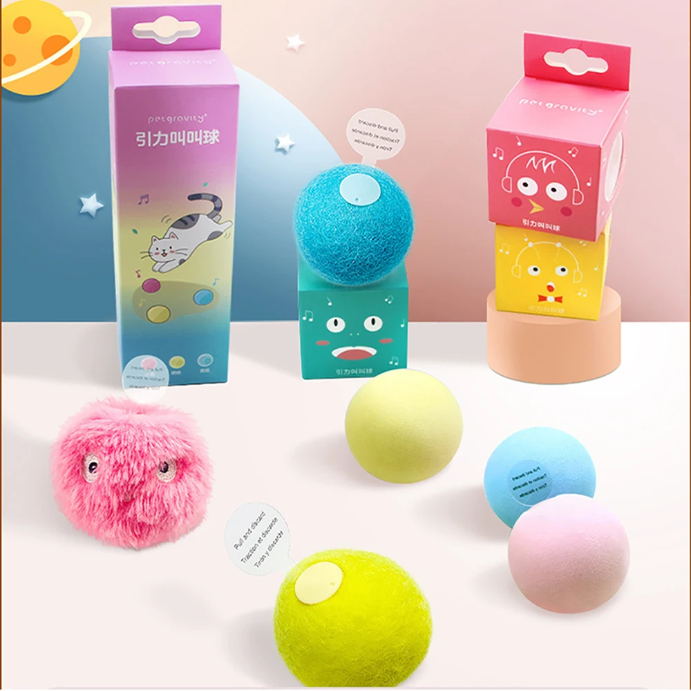 

Cat toy gravitational sounding ball catnip teasing cat ball with animal sounds molar teeth bite-resistant self-healing artifact