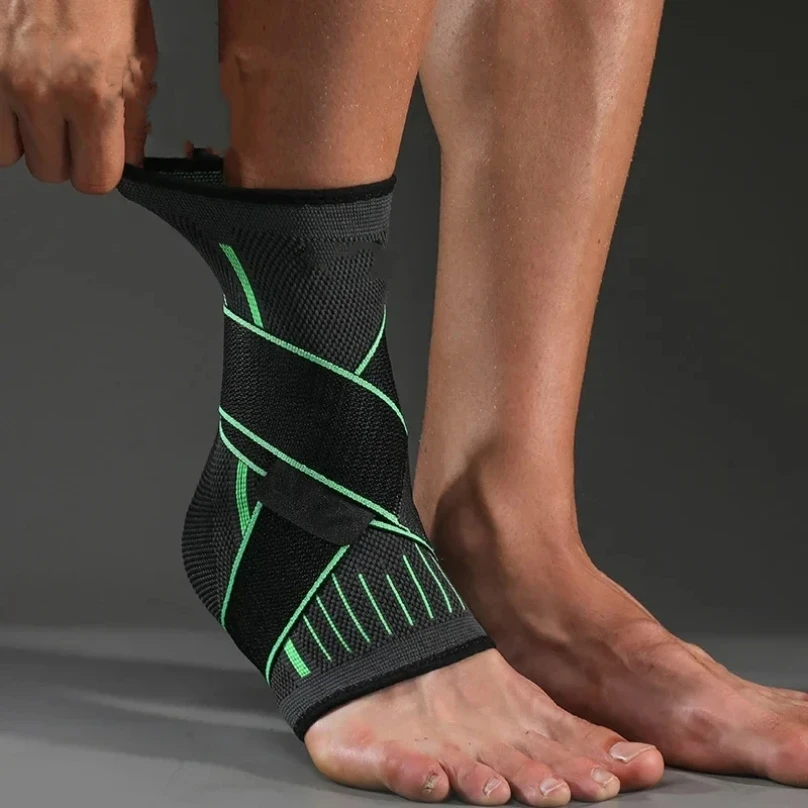 Ankle Support Pressurized Bandage Brace Protector Foot Strap Elastic Belt Fitness Sports Gym Badminton Accessory 1PC
