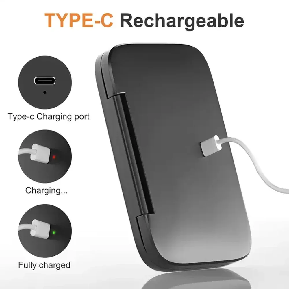 Rechargeable Square Makeup Mirror with Led Lights 1x/5x Magnification Mirror Compact Vanity Mirrors Make Up Tools Gifts for Girl