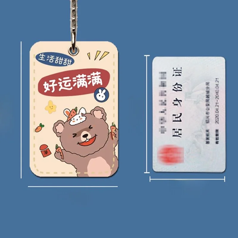 귀여운 직사각형 키체인 액세스 제어 카드 홀더 미니 유도 버스 문어 엘리베이터 ICID 보호 커버 경량 PVC