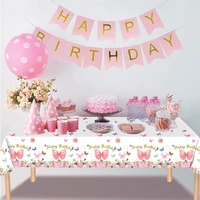Butterfly Birthday Party Waterproof Tablecloth Spring Summer Outdoor Butterfly Party Table Decor Girl Happy Birthday Party Decor 2