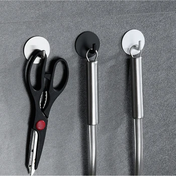 4 ชิ้น Heavy Duty ตะขอสแตนเลสกุญแจแขวนเสื้อผ้า Hook กันน้ําห้องครัวห้องน้ํา Robe Coat ผ้าเช็ดตัว Organizer Hook 2