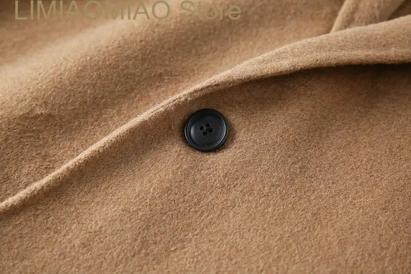 New Men's wool coat windbreaker medium length double-sided woolen single breasted coat coat