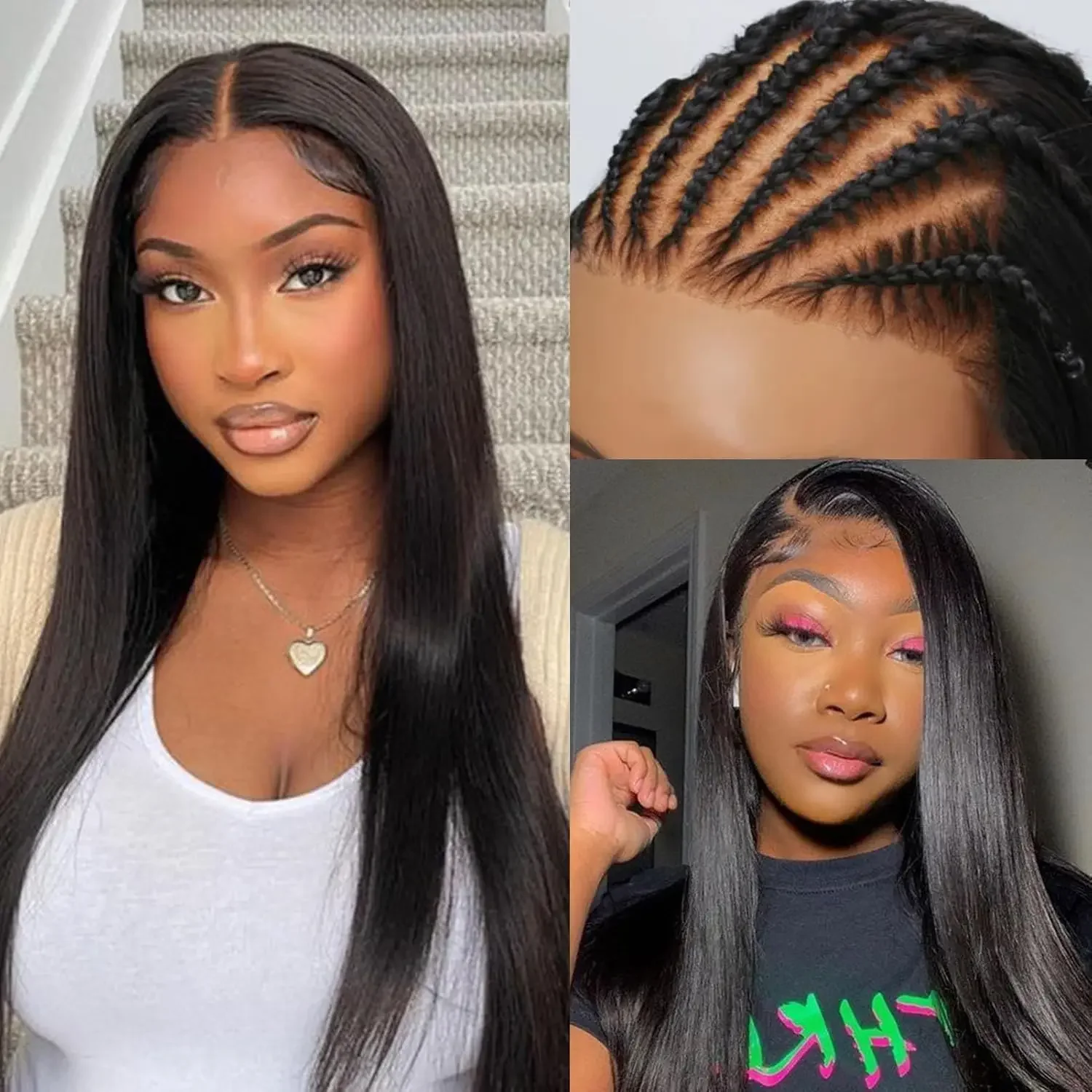 40 50Inch 220Density 13X4 HD Lace Front Wigs Human Hair Wigs 100%real human hair Straight 360 Full Lace Frontal Wigs Human for 2