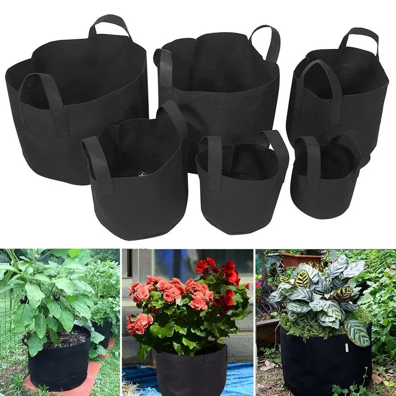 

Non Woven Plant Pots Grow Bag Breathable Vegetable Grow Bag with Handles Garden Supplies Grows Culture