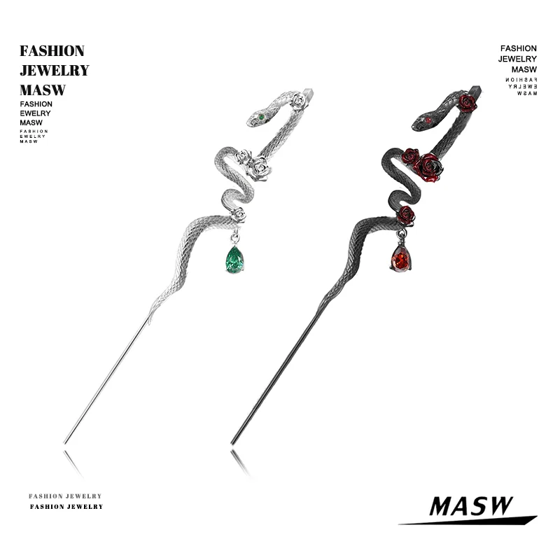 MASWOriginalDesignVintageTemperamentSnakeEarringsForWomenPartyGiftsFashionJewelryEarAccessories2025TrendNew-AliExpress36