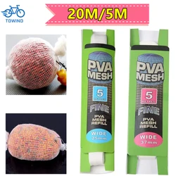 New 20M/5M Soluble PVA Mesh Refill Carp Fishing Feeder Lures Refill Rig Hook Bait Wrap Bags PVA Bag Gifts Fishing Accessories