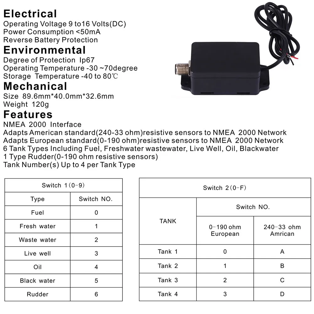 HD 1pc NMEA 2000 convertitore CX5001 NMEA2000 connettore cavi adattatori prese adatte per barca Yacht serbatoio Gauge strumento accessorio marino