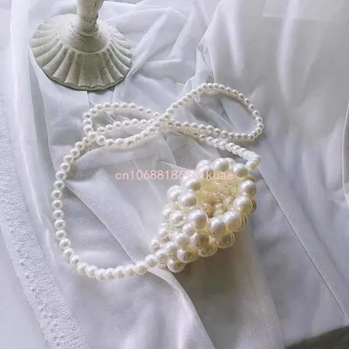 여아용 미니 지갑, 귀여운 구슬 크로스바디 백, 진주 동전 파우치, 토트 베이비 핸드백, 파티 선물 3