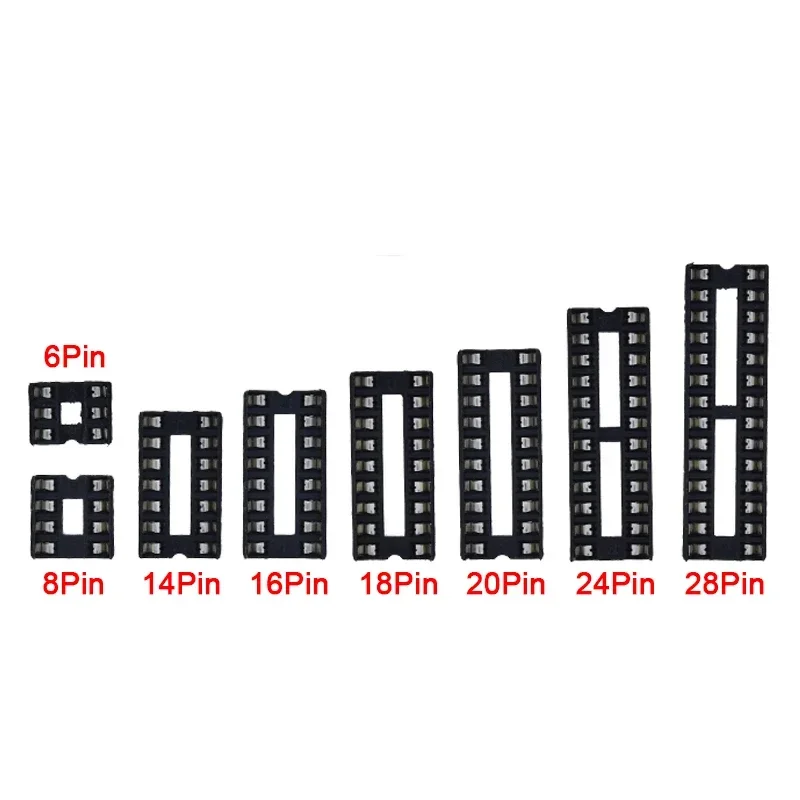 10pcs-Square-Hole-IC-Sockets-Adaptor-Solder-Type-DIP-Socket-Kit-6-8-14 ...