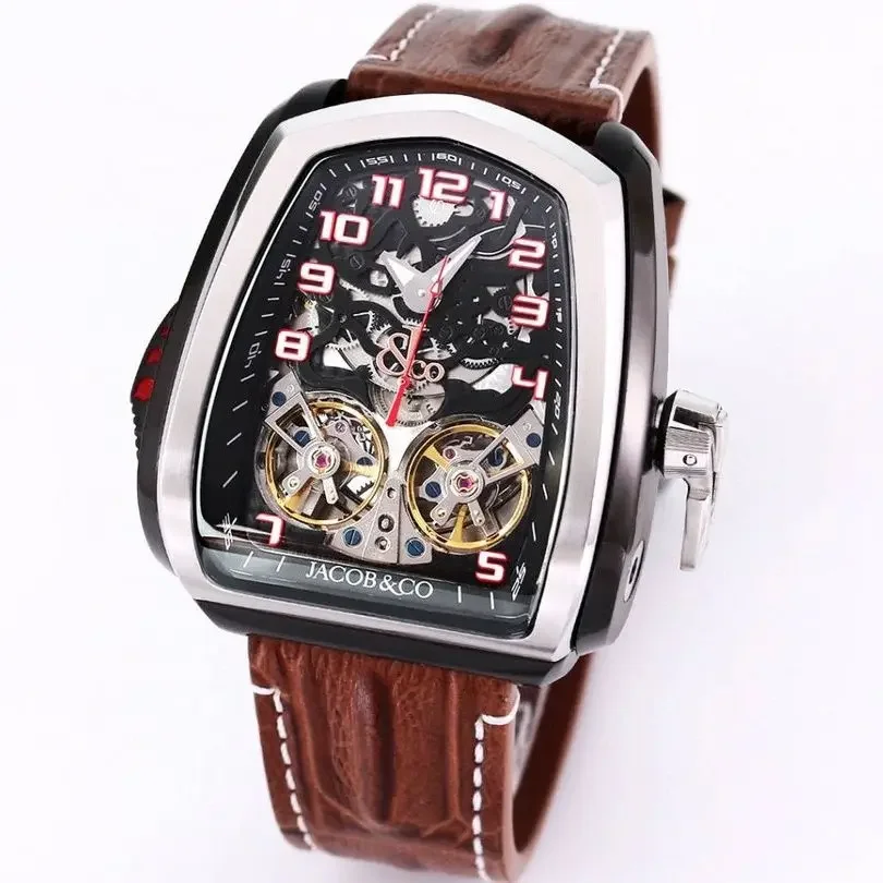 2023 New Jacob Double Cruiser Turbocharged Fashion Limited Edition 100 meter Waterproof Fully Automatic Mechanical Watch