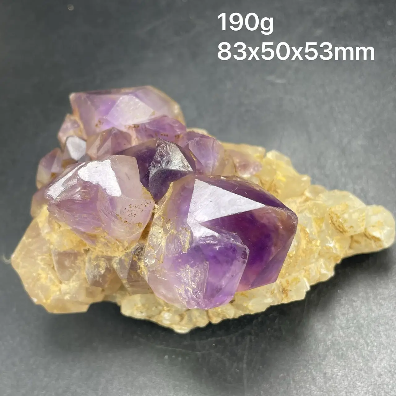 

New! 100% natural amethyst backbone+white crystal symbiotic mineral specimen, healing crystal, from Namibia