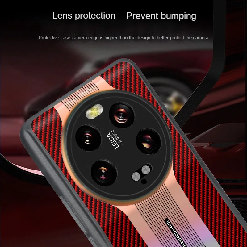 For Xiaomi 13 Ultra Case New Carbon Fiber Precision Hole Lens Full Package Laser Gradient Ultra-thin for Xiaomi 13 Pro Case