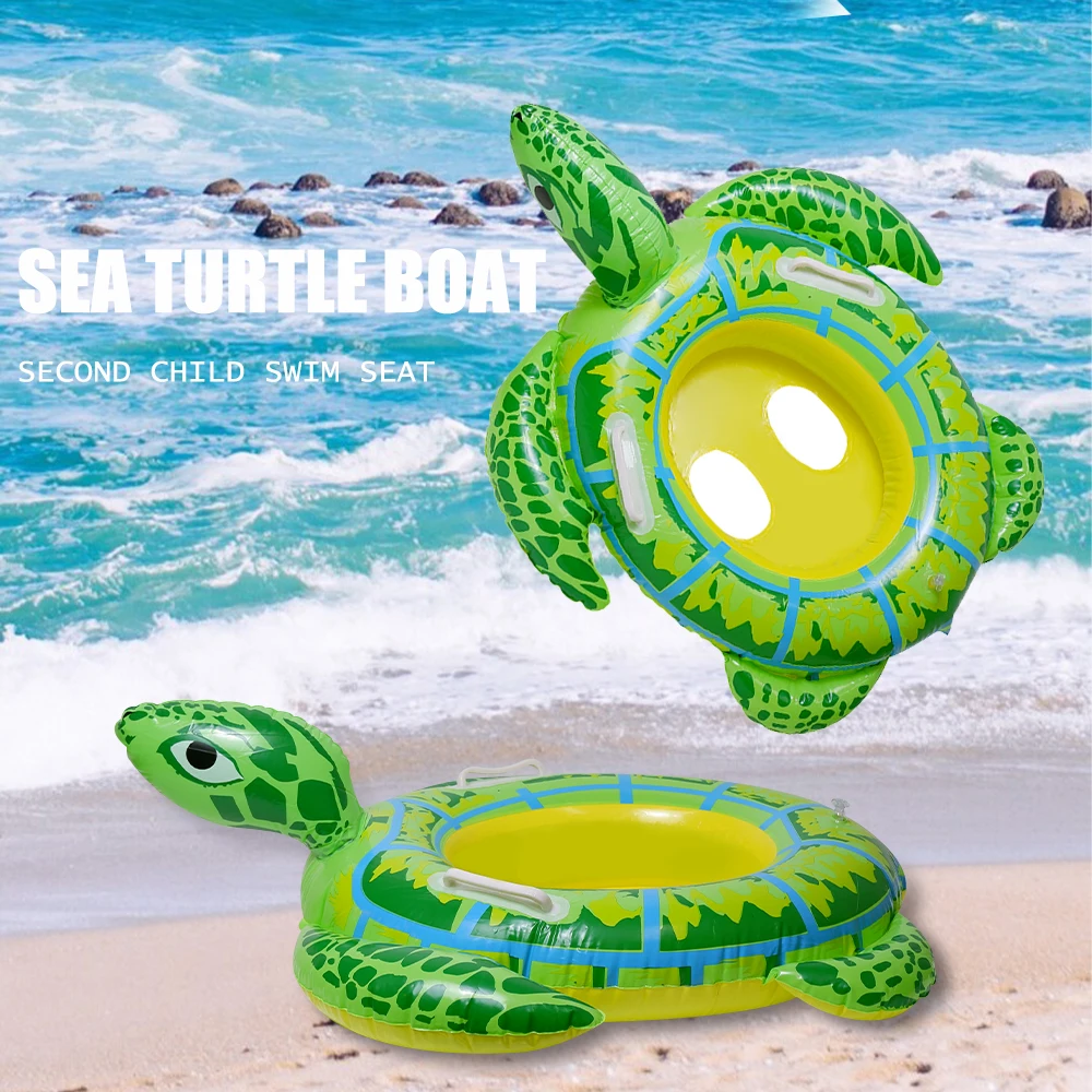 Inflatable Float Seat Baby Swimming Ring Kids Children Summer Swimming Circle Water Fun Beach Pool Toys Sea Turtle Pattern