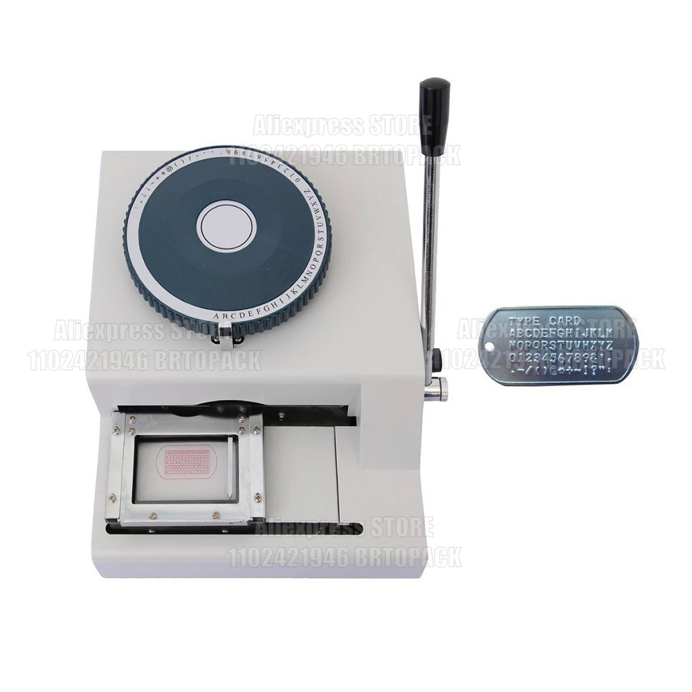 

Dog Tag Embosser Machine 52Code Characters Steel Embossing Machines Manual Stainless Steel Card Name Embossed Engraving Printing