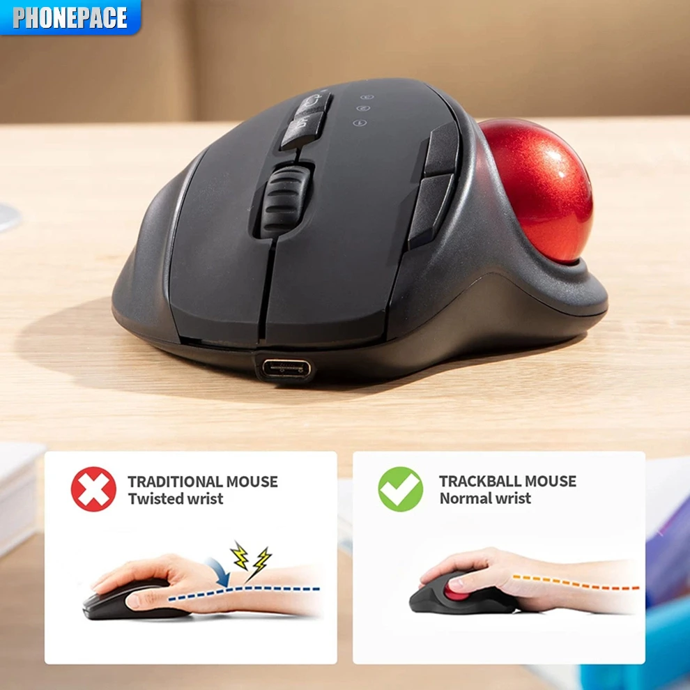 HOMEFISH Wireless BT Trackball Mouse