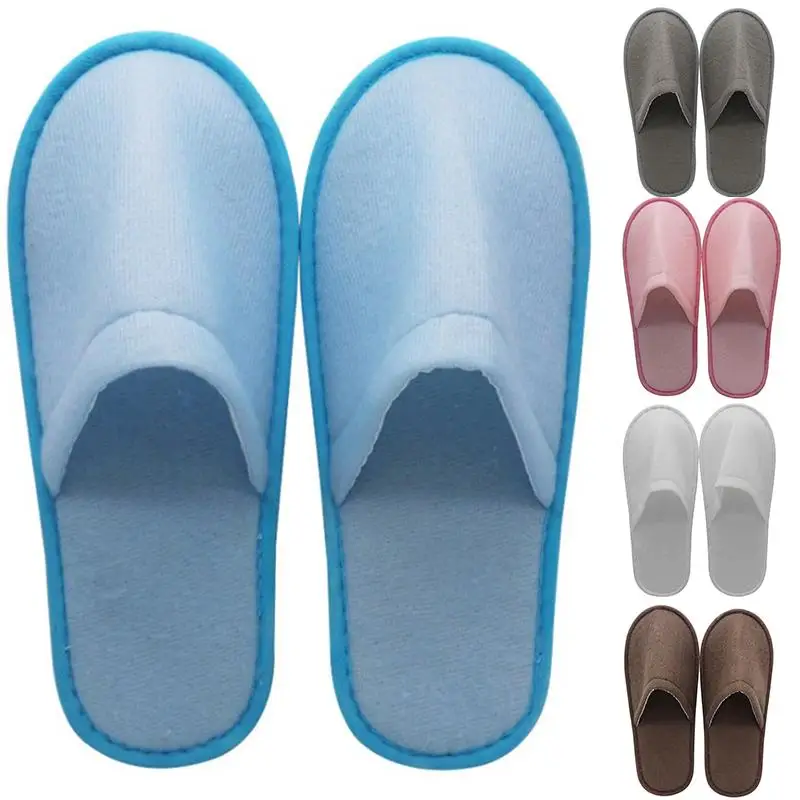 

Disposable Slippers Slides Travel Portable Shoes Plush Guest Sandals Flip-flops Party Bedroom Hotel Winter Male Warm