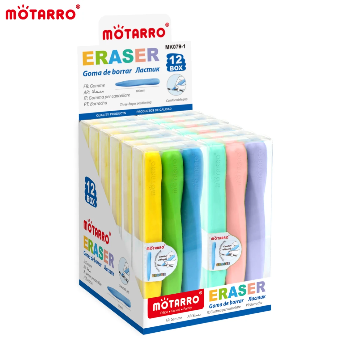 Pencil Eraser 3Pcs/Box Creative Cartoon Soft Double Head Large Hole School pencil eraser
