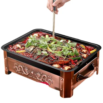 상업 직사각형 물고기 구이 접시 랙 홀더 숯불 화재 알코올 특별 바베큐 물고기 비 스틱 스테인레스 스틸