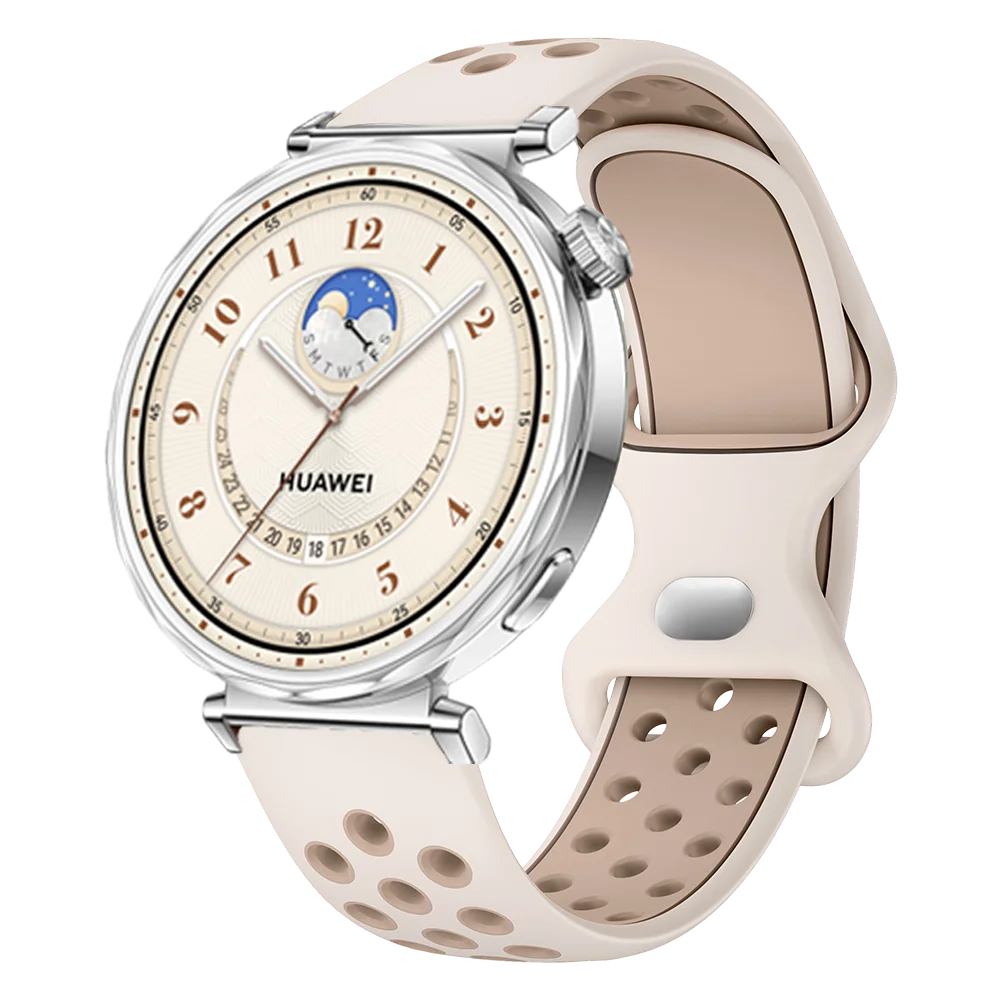 Sporty 18mm Breathable 8-Shaped Buckle Watch Strap