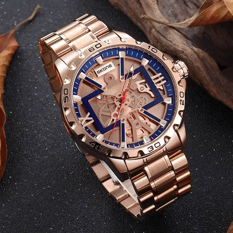 The Round Minimalist Men Big Dial Mechanical Style Watches Stainless Steel Band Fashion Casual Quartz Watch Relogio Masculino
