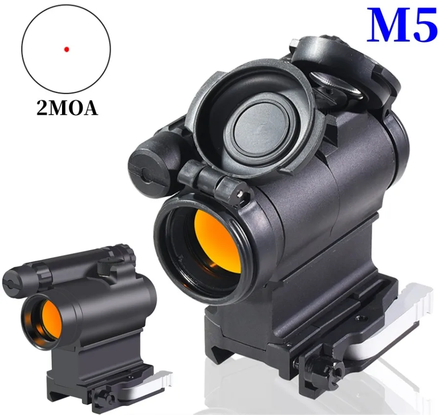 M5 Red Dot Sight 2MOA Reticle for Hunting Airsoft Optical Scope with Quick Disassembly Full Markings 1X22mm Compact Riflescopes