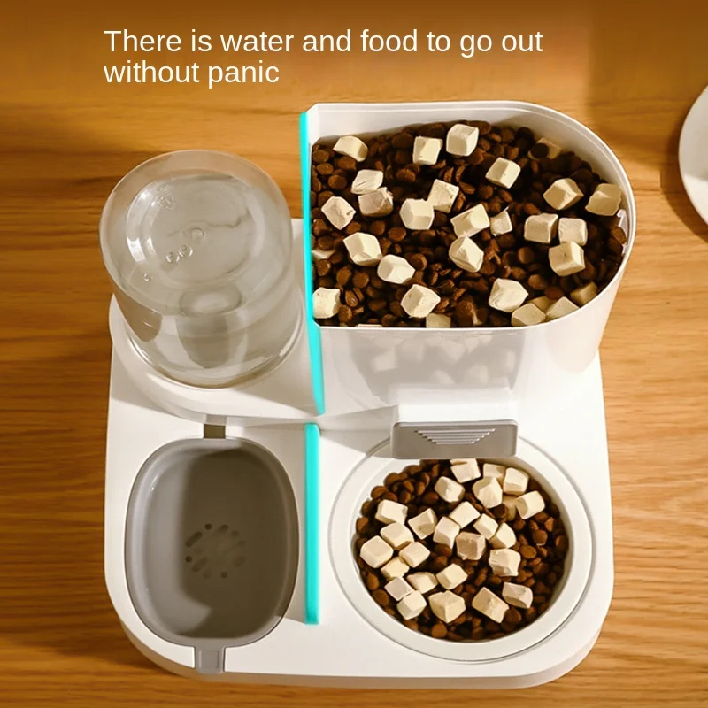 Pet Feeder Automatic Cat Feeding and Water Feeding Device 2-in-1 Water Dispenser Dog Bowl Cat Basin Pet Supplies
