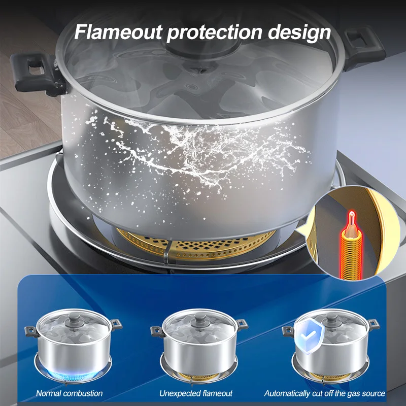 Description Picture 6 of itemHome Kitchen Tabletop 4.0KW/4.8KW/5.2KW Fierce Fire Gas Stove Liquefied Gas Natural Gas Double-head Stove Flameout Protection