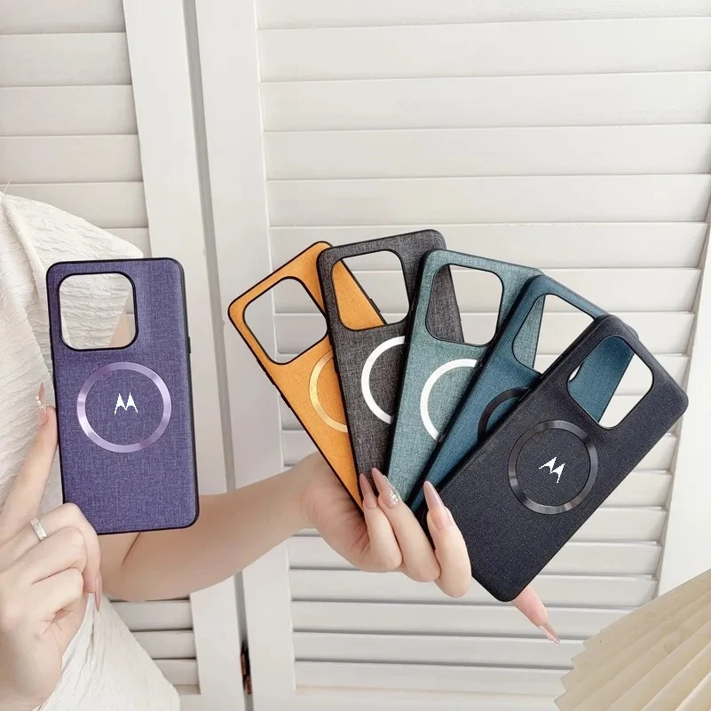 Fabric Leather Magnetic Phone Case - Premium PU Cover