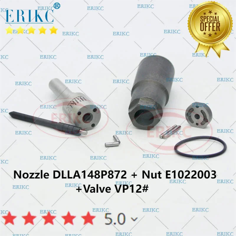 

ERIKC 095000-5650 комплект для ремонта сопла DLLA148P872 гайка E1022003 клапан VP12 # для Nissan 16600-EB300 16600-EB30 # 16600-EB30A