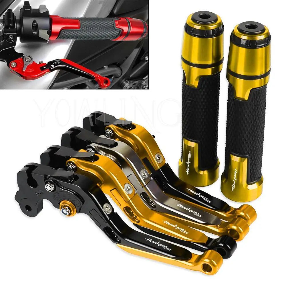 

Motorcycle Accessories CNC Adjustable Brake Clutch Levers Handlebar knobs Handle Hand Bar Grip End FOR HONDA 250 Hornet 250 2001
