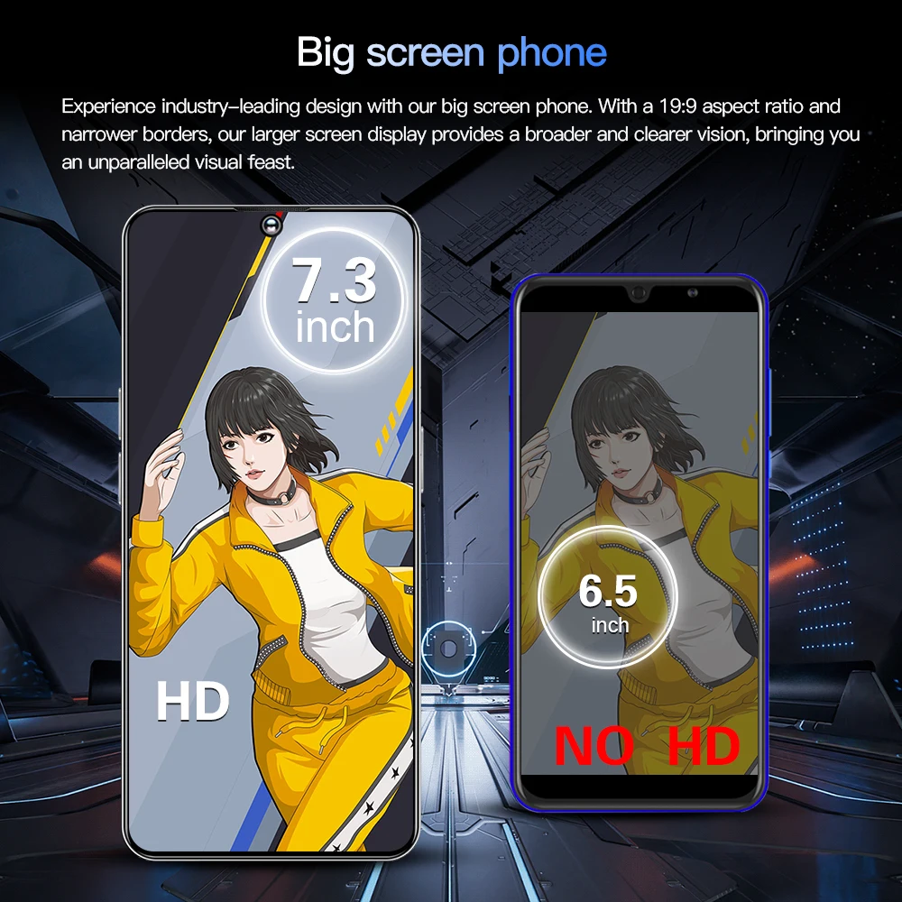 Telefon komórkowy Povo5Pro 7.3 ekran HD smartfon oryginalny 22GB + 2TB 5G Dual Sim Celulares Android odblokowany 108MP 8800mAh telefon komórkowy