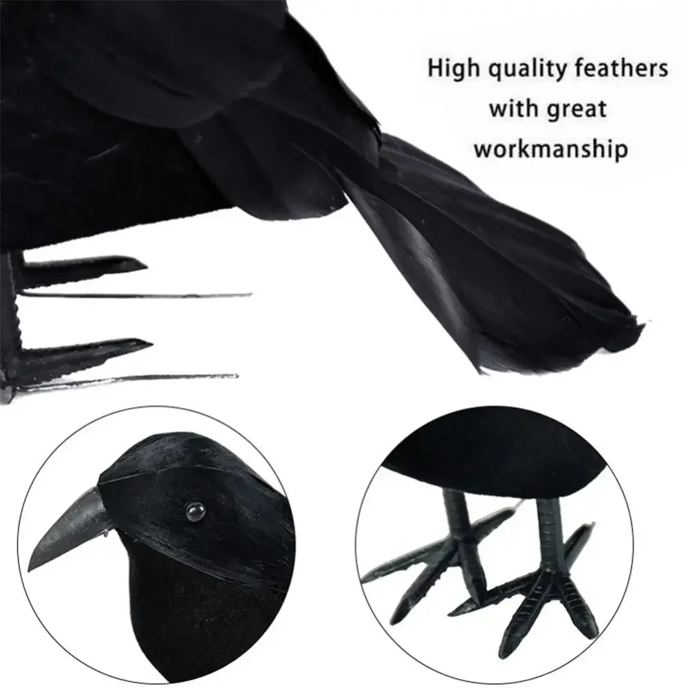 Halloween Decoracion Simulation Black Crow Raven Bird Repellent Pest Control Pigeon Repellent Garden DIY Decoration Outdoor
