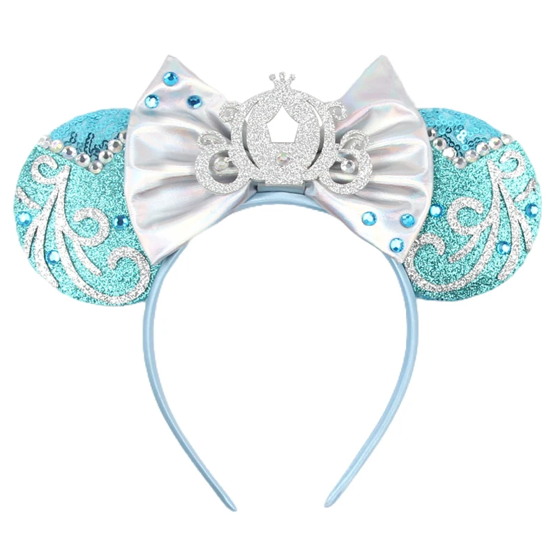 HEROCROSS Mickey Mouse Ohren-Haarband 2026 Cinderella Prinzessin Schleife Minnie Ohr-DIY-Kopfschmuck für Erwachsene und Kinder Feiertags-Haarband – Detail 7
