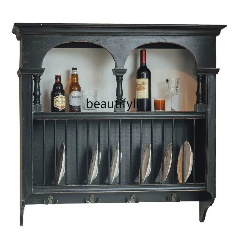 

Solid Wood Rack Bowl Display Chinese Kitchen Storage for Dishes Holder Guesthouse Decoration