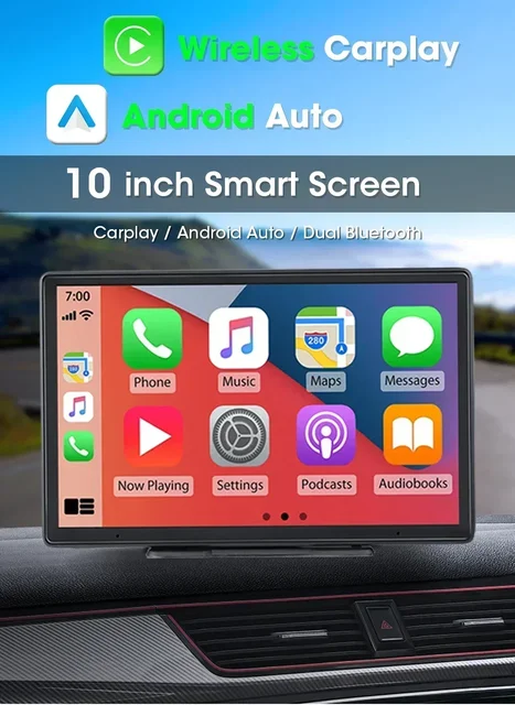 スマートスクリーン ワイヤレス10インチCarPlay/Android Auto