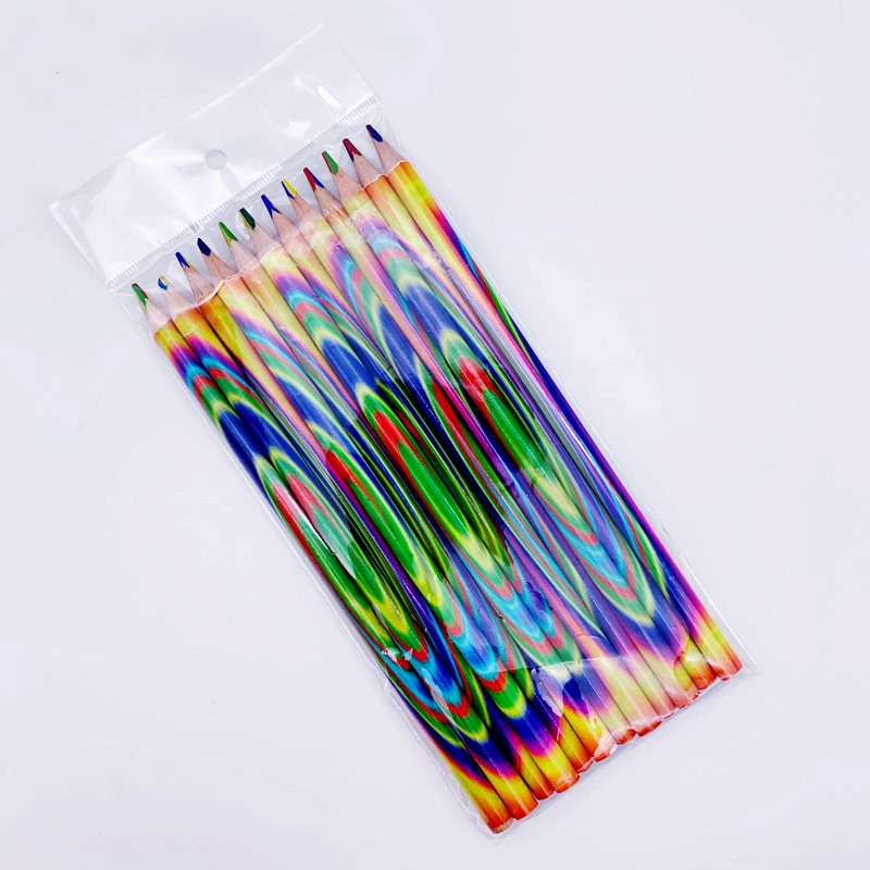 Teling 100 Pcs Rainbow Colored Pencils Multicolored 7 in 1 Pencils for —  CHIMIYA