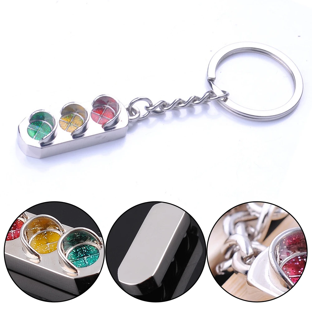 

Creative Cute Mini Traffic Light Car Motor Metal Keychain Chain 3D Keychain Keyring Gift Interior Parts