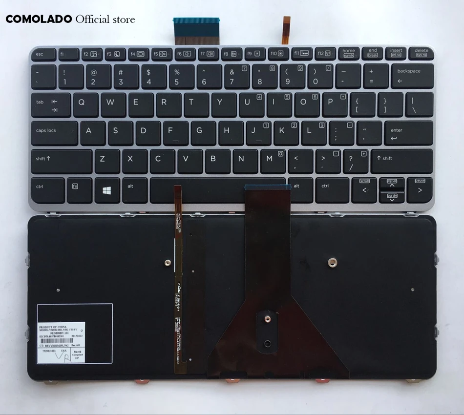 US Backlit Laptop Keyboard For HP EliteBook FOLIO 1020 G1 1030 Black Layout | Компьютеры и офис